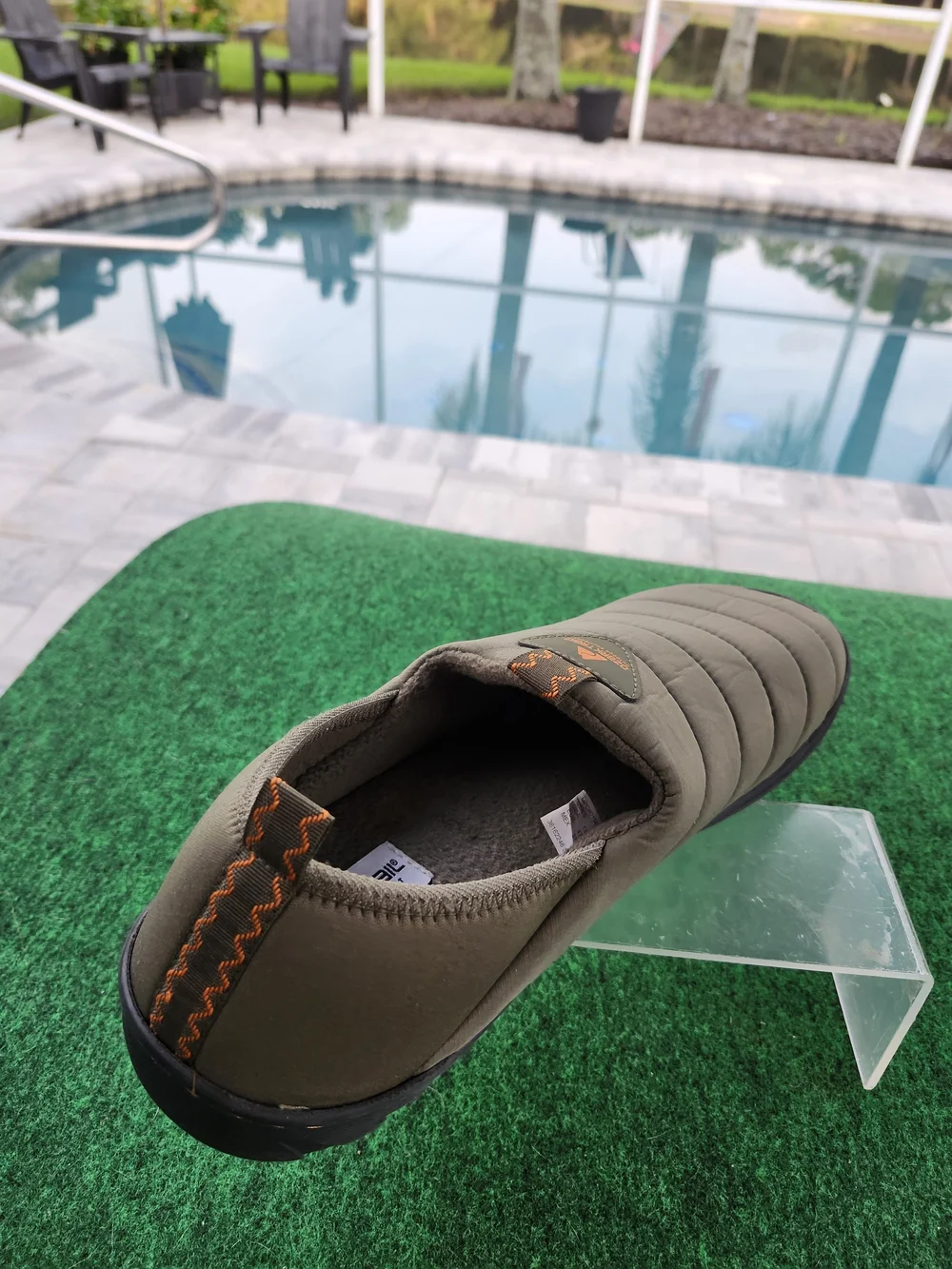 Ozark Trail Olive Quilted Slip-On Loafers